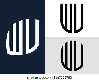 WV modern initial letter logo design vector bundle. It will be suitable for which company or brand name start those initial.
