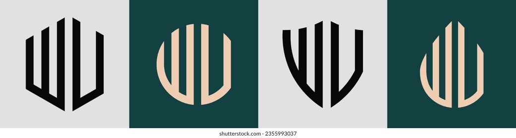 WV modern initial letter logo design vector bundle. It will be suitable for which company or brand name start those initial.