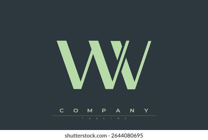WV Modern Initials Logo Design. Branding-Logo mit stilisierten Initialen, die kühnes Design und moderne Ästhetik zeigen. Ideal für professionelles Business Branding oder kreative Projekte mit Schwerpunkt auf minimalistischen