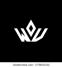 WV monogram logo with crown shape luxury style design template