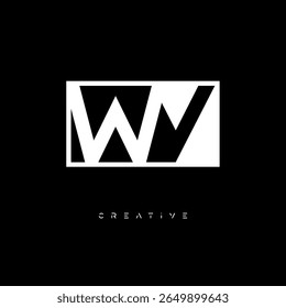 WV Negative Space Monogram – Minimalist Black and White Letter mark Logo for Creative Branding, Fashion Identity and Modern Design Concepts
