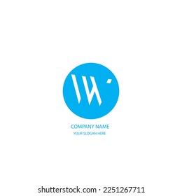 Diseño del logotipo de las letras simples de WV