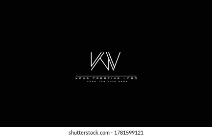 Plantilla de monograma del logotipo vectorial abstracto VW WV