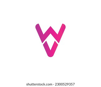 WV VW Logo design vector template