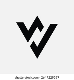 WV VW triangle letter monogram logo for branding, identity, digital, business, and professional use.