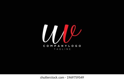 WV VW W Y V Resumen diseño del logotipo de la letra monográfica inicial