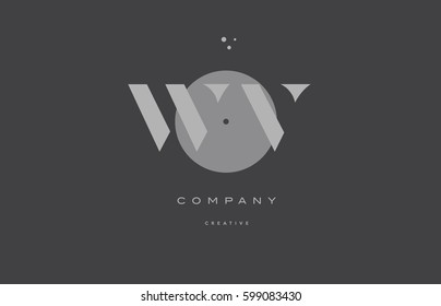 wv w v  grey modern stylish alphabet dot dots eps company letter logo design vector icon template 