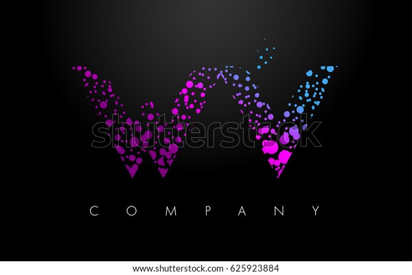 Wv W V Letter Logo Purple Stock Vector Royalty Free