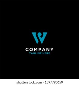 WV, WP letter initial vector logo concept.