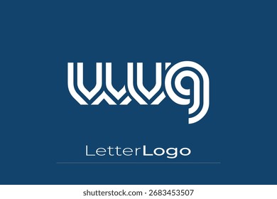 WVG Creative Diseño de Logo de Letra Moderna Única. Diseño elegante del logotipo del monograma con los Elementos decorativos y la tipografía