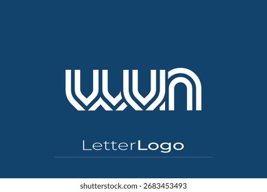 WVN Creative Diseño de Logo de Letra Moderna Única. Diseño elegante del logotipo del monograma con los Elementos decorativos y la tipografía