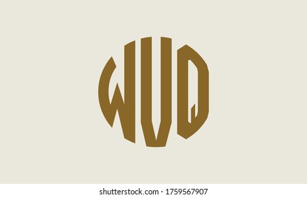 WVQ Circle Emblem Abstract Monogram Letter Mark Vector Logo Template