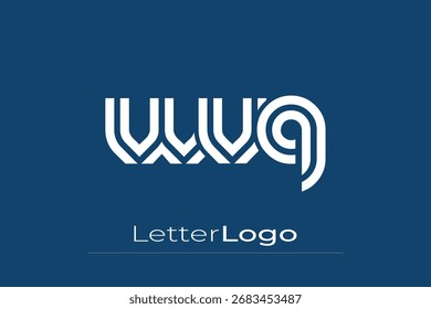 WVQ Creative Diseño de Logo de Letra Moderna Única. Diseño elegante del logotipo del monograma con los Elementos decorativos y la tipografía