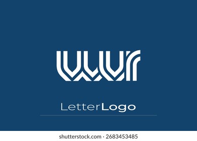 Diseño de logotipo de letra moderno único creativo de WVR. Diseño elegante del logotipo del monograma con los Elementos decorativos y la tipografía