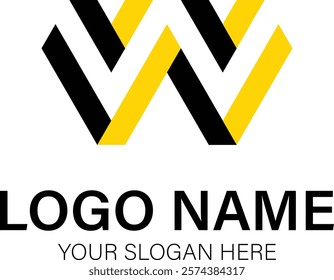 WVV Letter logo monogram, abstract, wordmark, letter mark, business, typography, flat, minimalist, brand. Editable Stroke