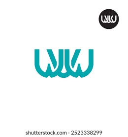 Design do Monograma da Letra do Logotipo WVW