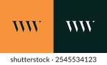 WW abstract minimalist letters Logo Monogram. It is a minimalist logo, this logo is made by combining two letters
