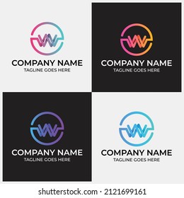 plantilla de logotipo de letras monográficas con gradiente moderno abstracto