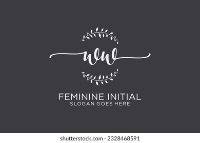 WW beauty monogram and elegant logo design handwriting logo of initial signature, wedding, fashion, floral and botanical with creative template.