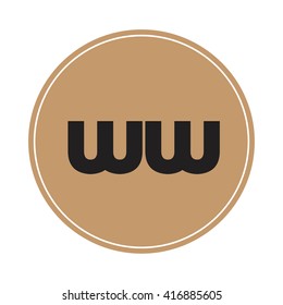 ww brown letters ,abstract background logo, design identity in circle, alphabet letter