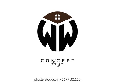 WW Creative Real Estate Monogram Logo Concept Design in Circle Shape
