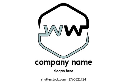 WW Initial letter based logo design template vector