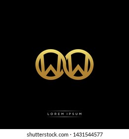 WW initial letter linked circle capital monogram logo modern template