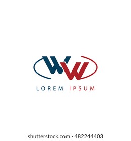 WW initial letter linked uppercase logo