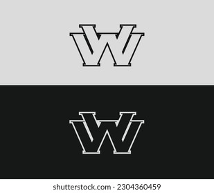 WW Initial letter logo icon vector with multiple backgrounds