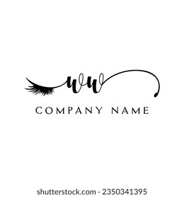 WW inicial Logotipo lash logotipo eyelector moderno