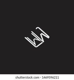WW Initial Logo letters with rotate squere template