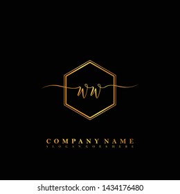 WW Initial luxury handwriting logo vector