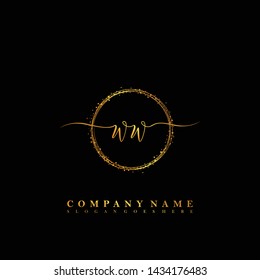 WW Initial luxury handwriting logo vector