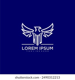 Monograma inicial de WW para logotipo de empresa con Imagen de águila
