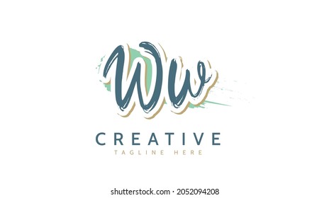 Ww Initials, handwriting logo vector