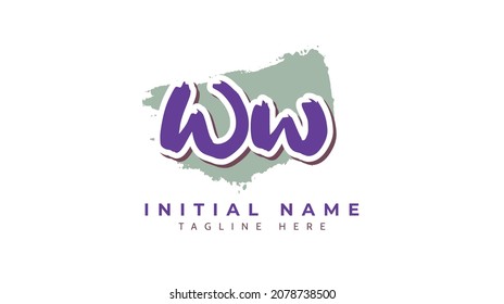 Ww Initials, handwriting logo vector