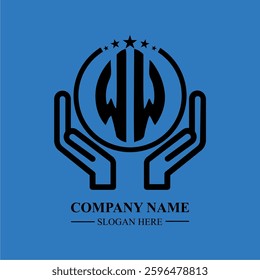WW initials held within hands, symbolizing trust and protection. The circle represents unity, while stars highlight excellence and ambition.