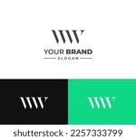 WW letter logo design template elements. Modern abstract digital alphabet letter logo. Vector illustration.