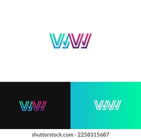 WW letter logo design template elements. Modern abstract digital alphabet letter logo. Vector illustration. Colorful WW logo.
