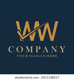 Vector de plantilla de diseño del logotipo de la carta WW. Letras creativas del concepto del logotipo de WW.