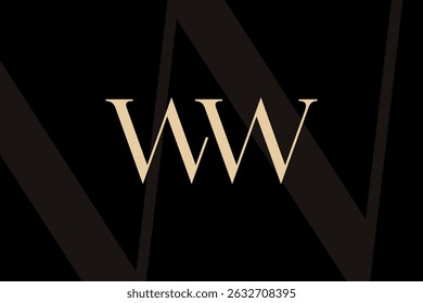 WW letter logo icon design. Classic style luxury initials monogram.