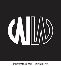 WW Letter logo monogram with oval shape negative space design template