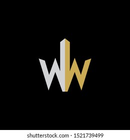 WW Letter monogram with abstrac concept style design