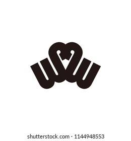 ww letter vector logo