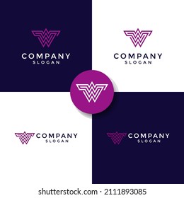 WW logo. 2 letter W perfectly combined into a new, modern and original Logo