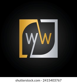 WW Logo Design Template Vector With Square Background.