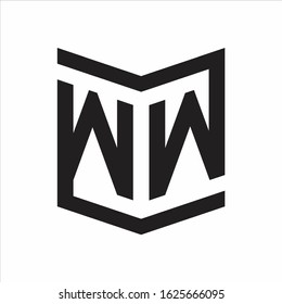 WW Logo Emblem Monogram With Shield Style Design Template Isolated On white Background