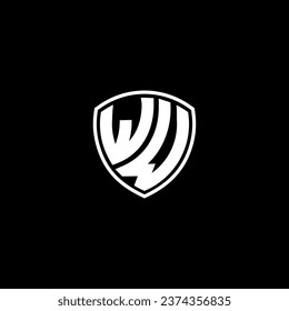 WW Logo-Monogramm-Emblem-Stil mit Design-Vorlagen für Schildform