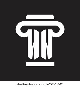 WW Logo monogram with pillar style design template