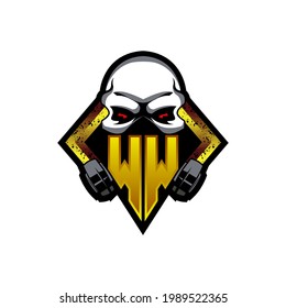 WW Logo monogram with Skull Shape designs template